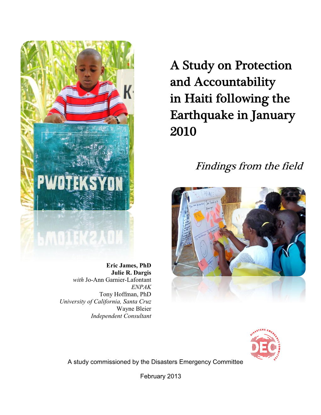 A Study on Protection and Accountability in Haiti Following the Earthquake in January 2010