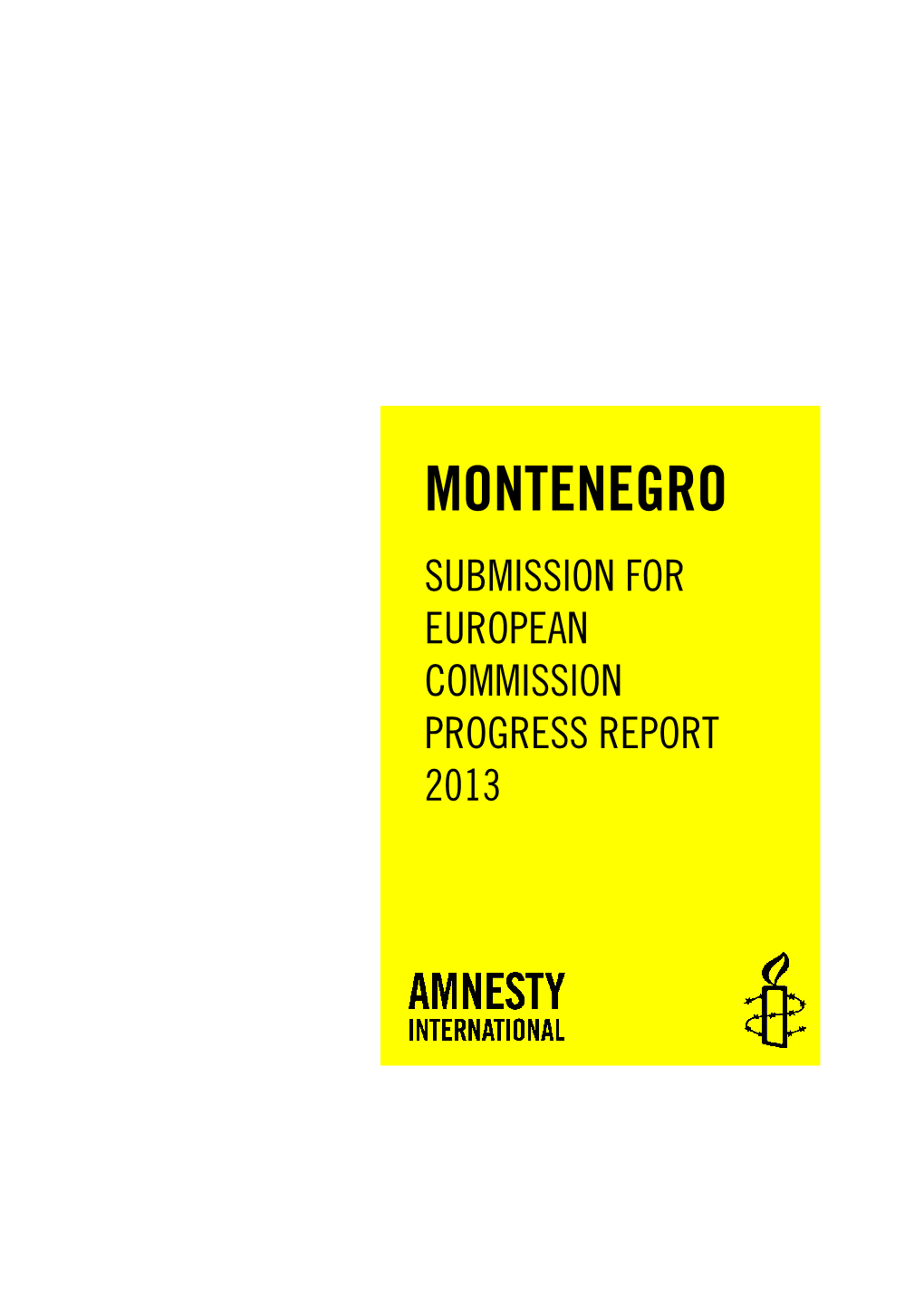 Montenegro Submission for European Commission Progress Report 2013