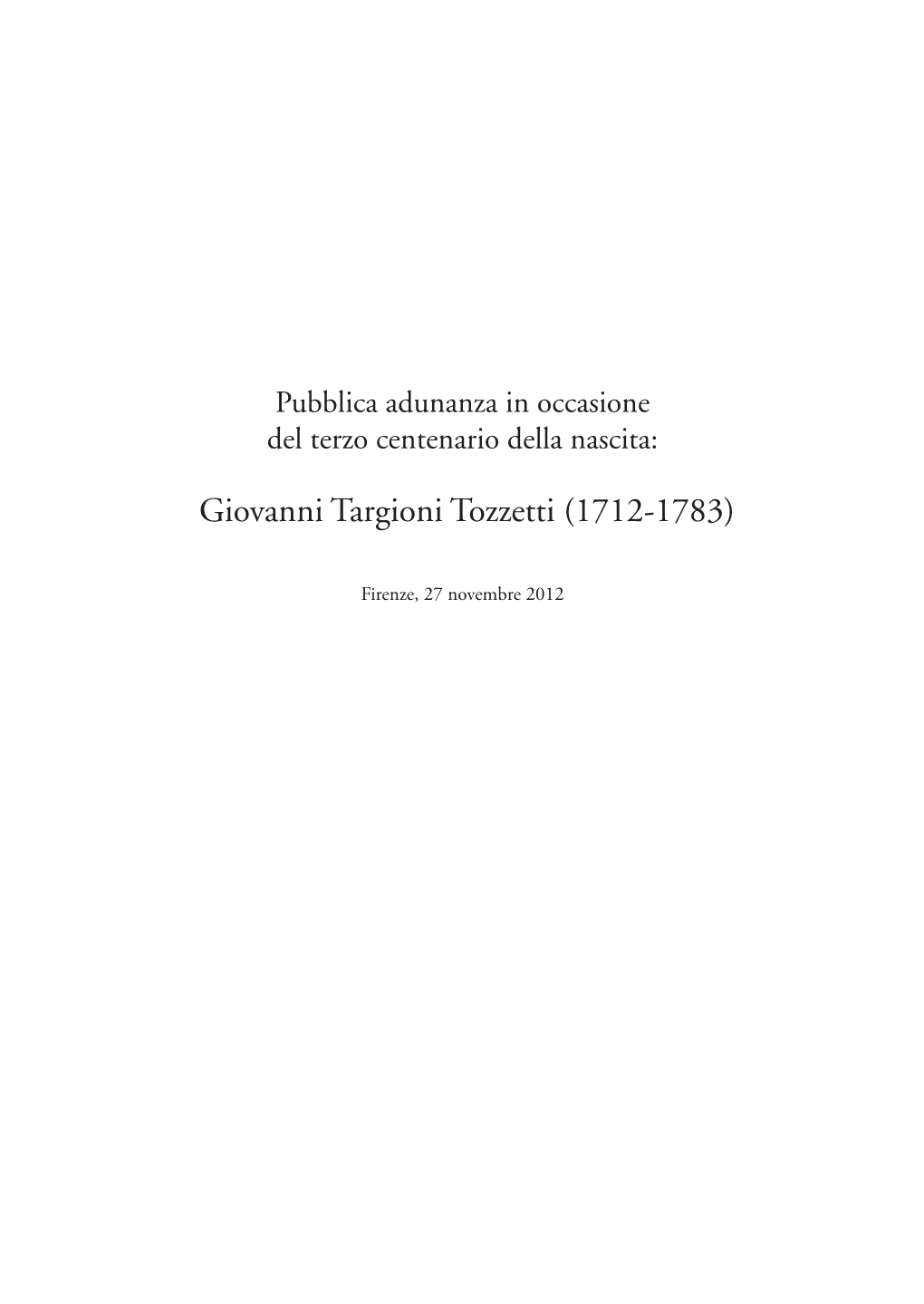 Giovanni Targioni Tozzetti (1712-1783)