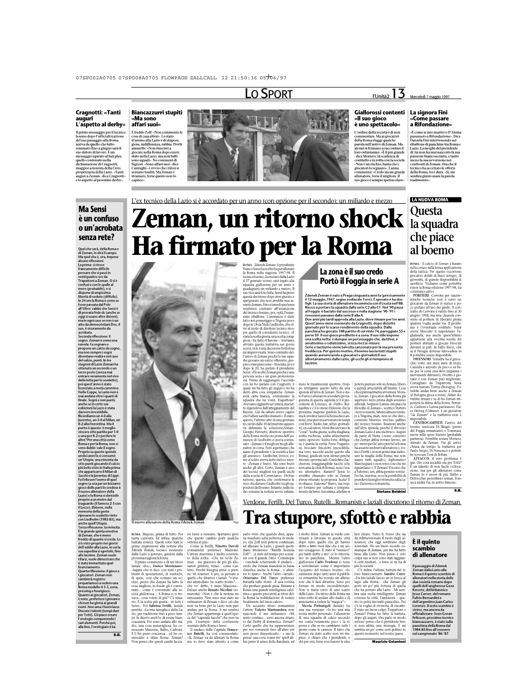 Zeman, Un Ritorno Shock Ha Firmato Per La Roma