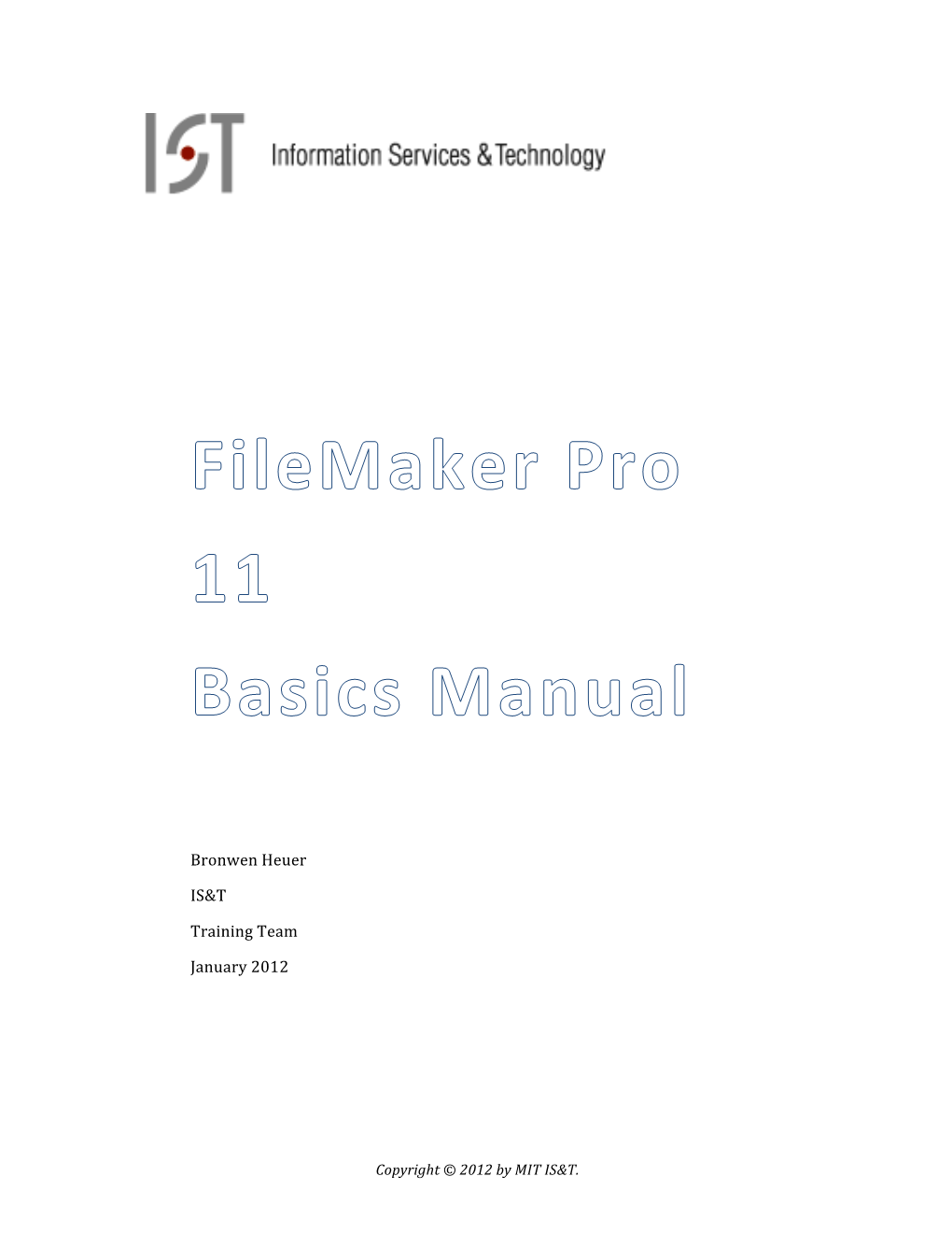 Filemaker Pro 11 Basics Manual