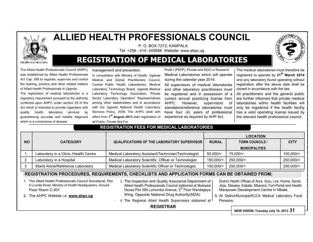 Allied Health Professionals Council P