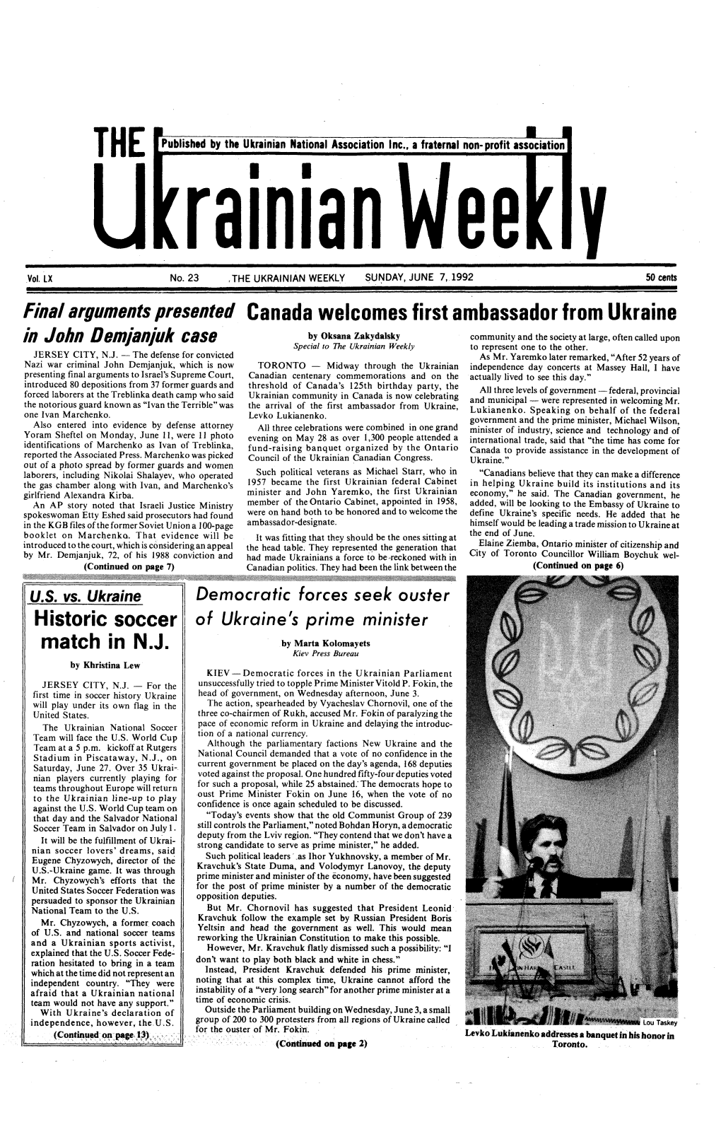 The Ukrainian Weekly 1992