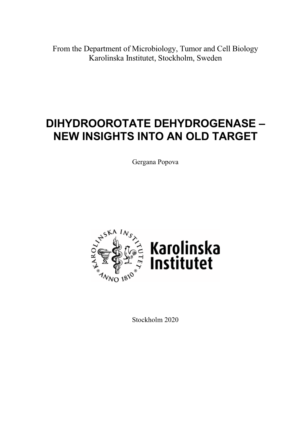 Dihydroorotate Dehydrogenase – New Insights Into an Old Target