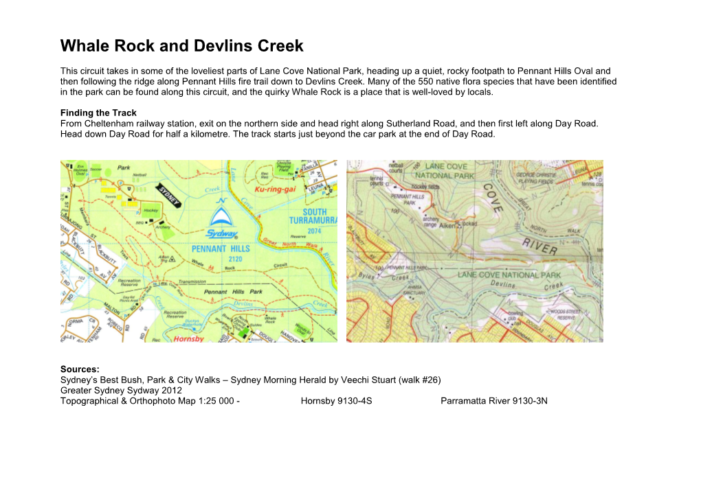 Whale Rock and Devlins Creek