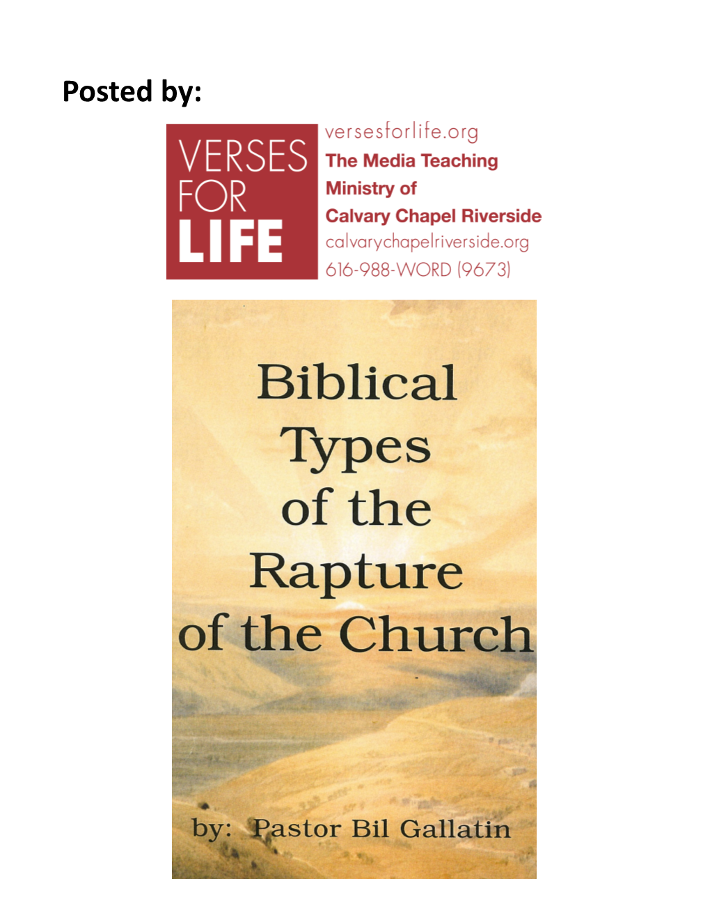 Types of the Rapture of the Church