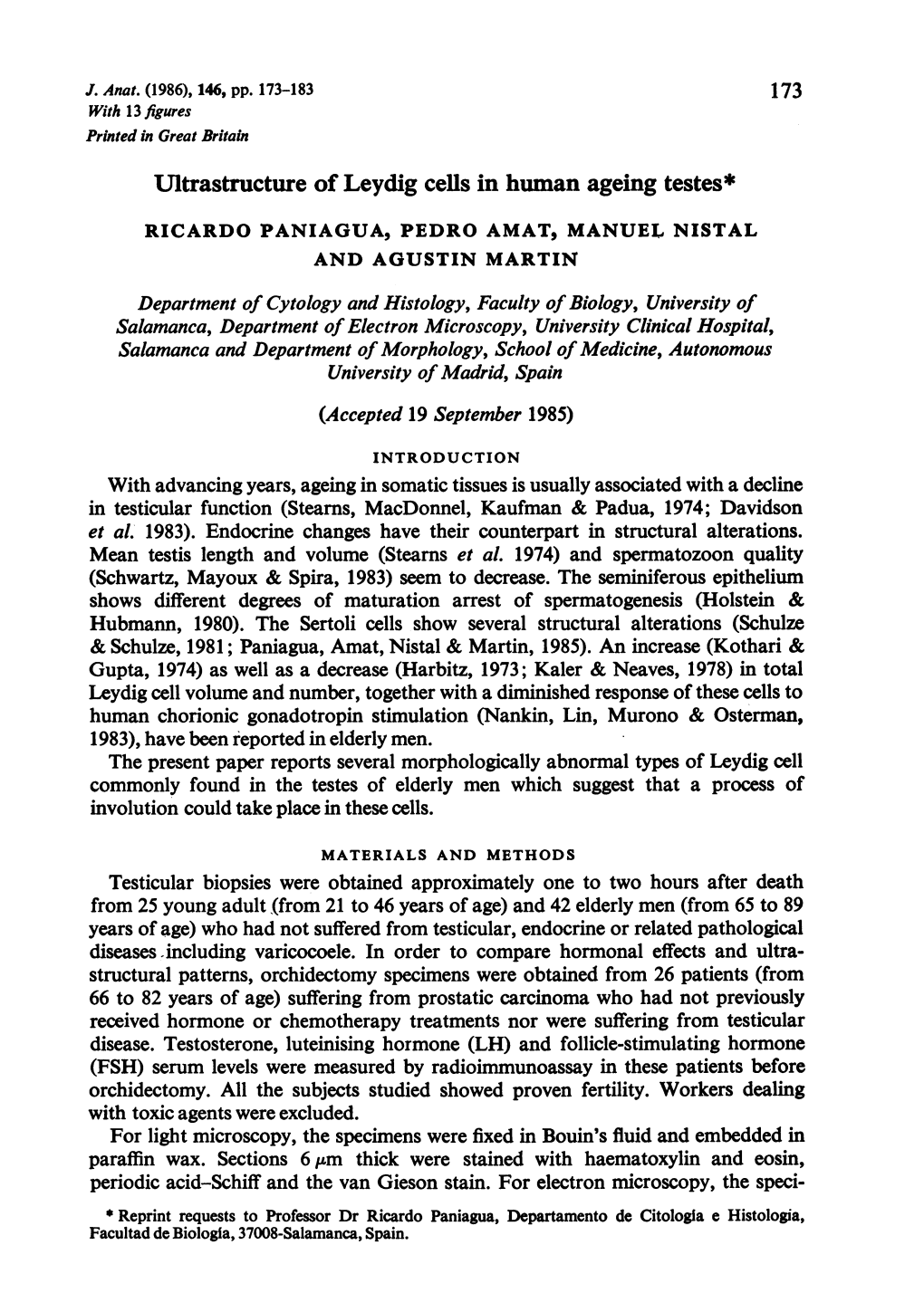 Mean Testis Length and Volume (Stears Et Al. 1974) and Spermatozoon Quality Structural Patterns, Orchidectomy Specimens Were