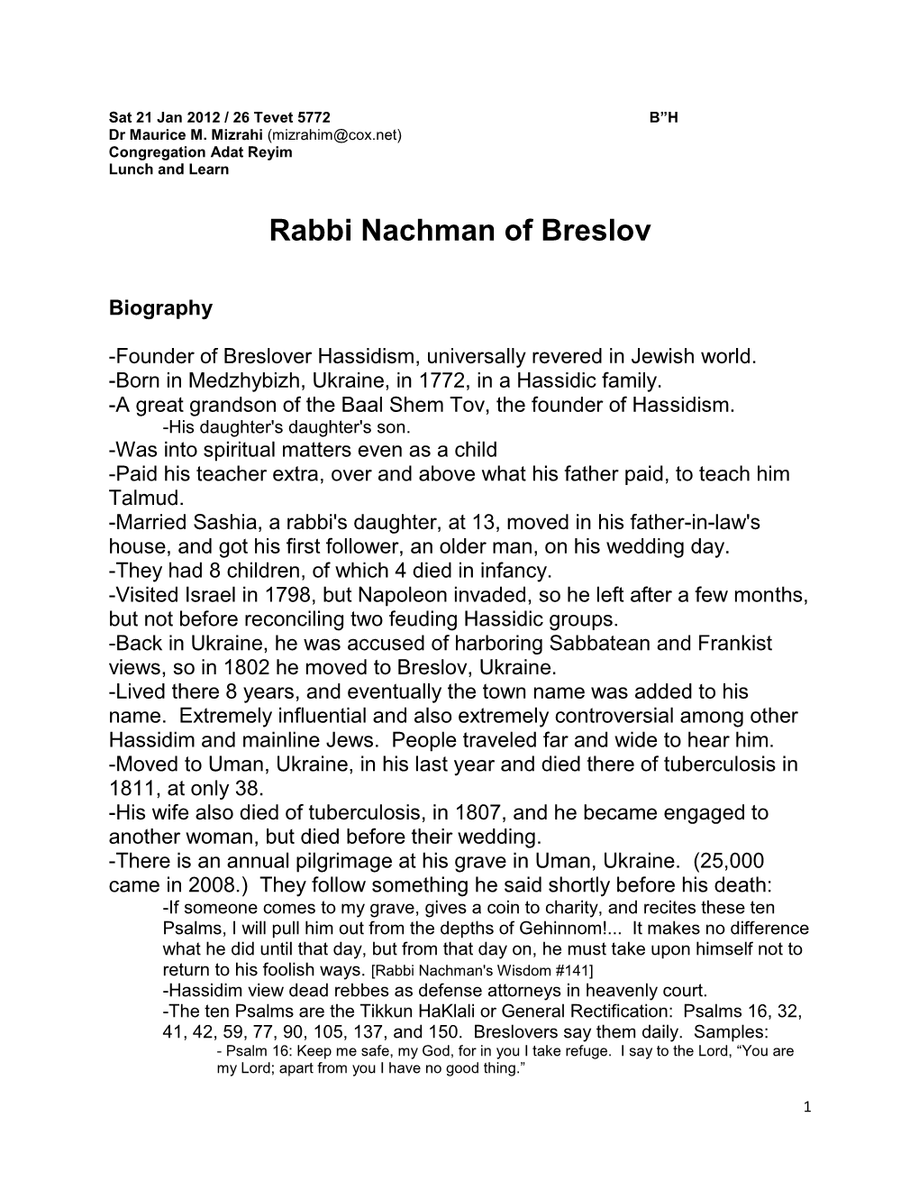 Rabbi Nachman of Breslov