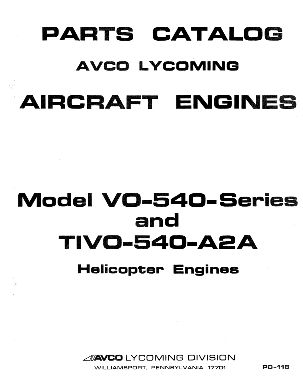PARTS CATALOG AIRCRAFT ENGINES Lviadel VO-54D-Series