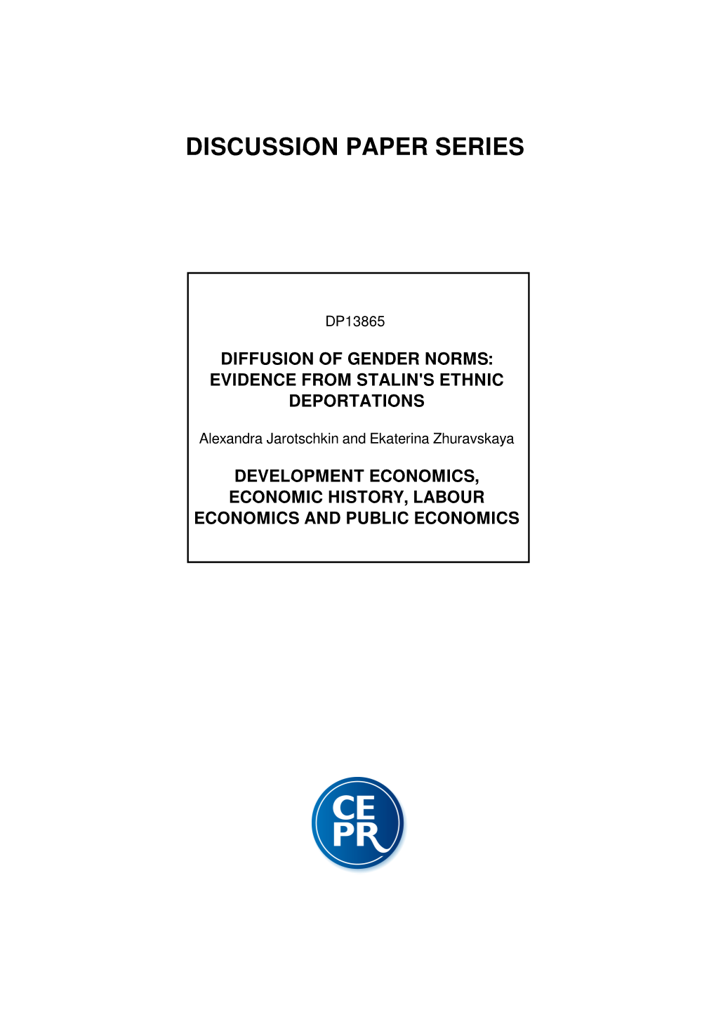 Diffusion of Gender Norms: Evidence from Stalin's Ethnic Deportations