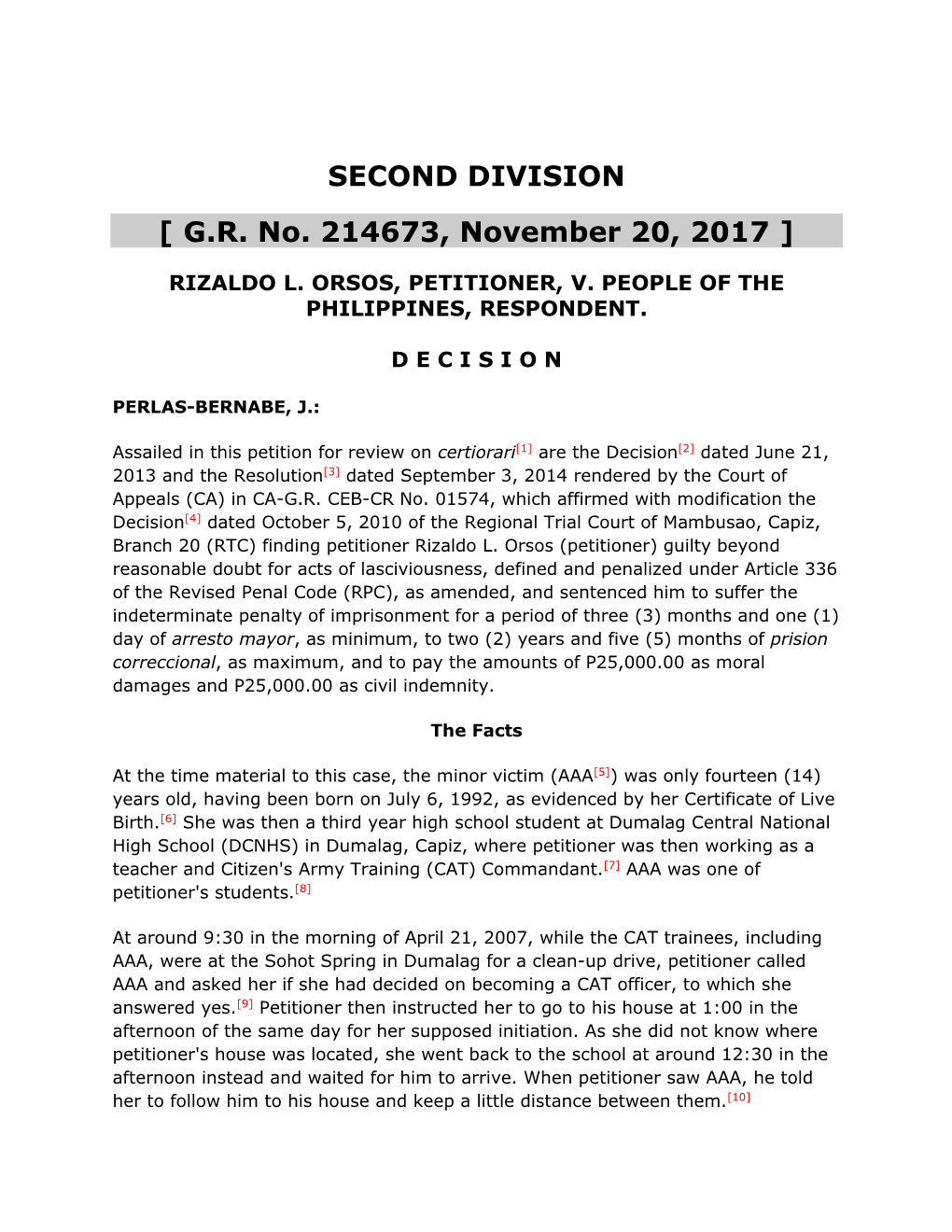 SECOND DIVISION [ G.R. No. 214673, November 20, 2017 ]