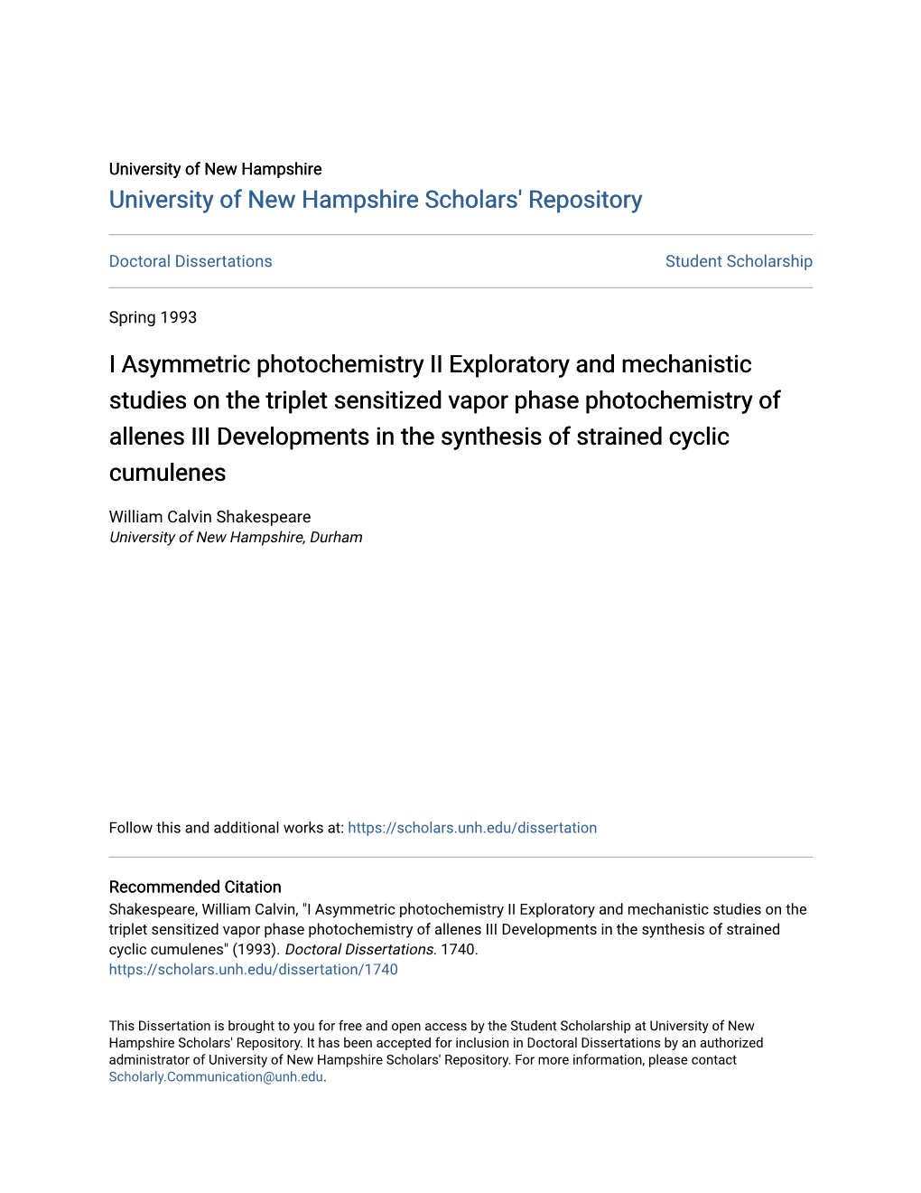 I Asymmetric Photochemistry II Exploratory and Mechanistic