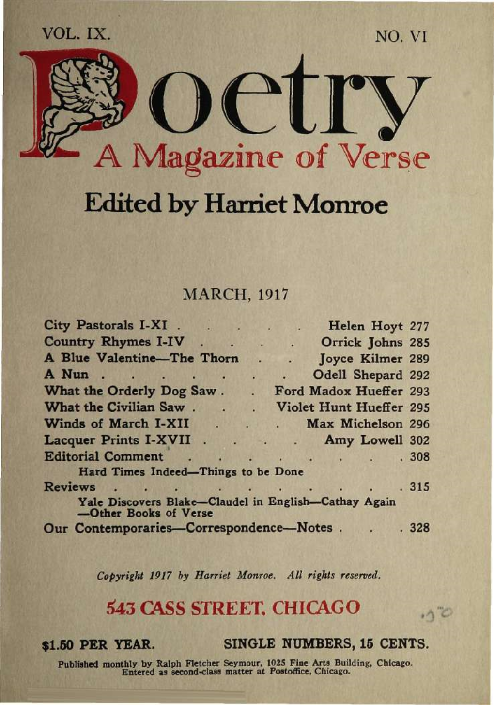 Edited by Harriet Monroe