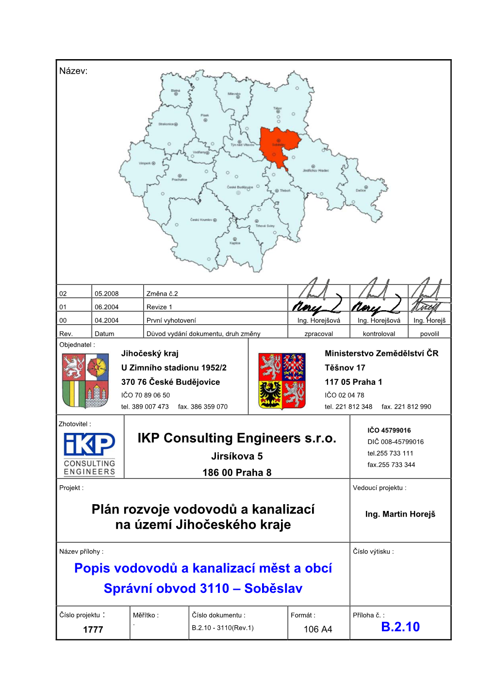 IKP Consulting Engineers S.R.O. Plán Rozvoje Vodovodů a Kanalizací Na