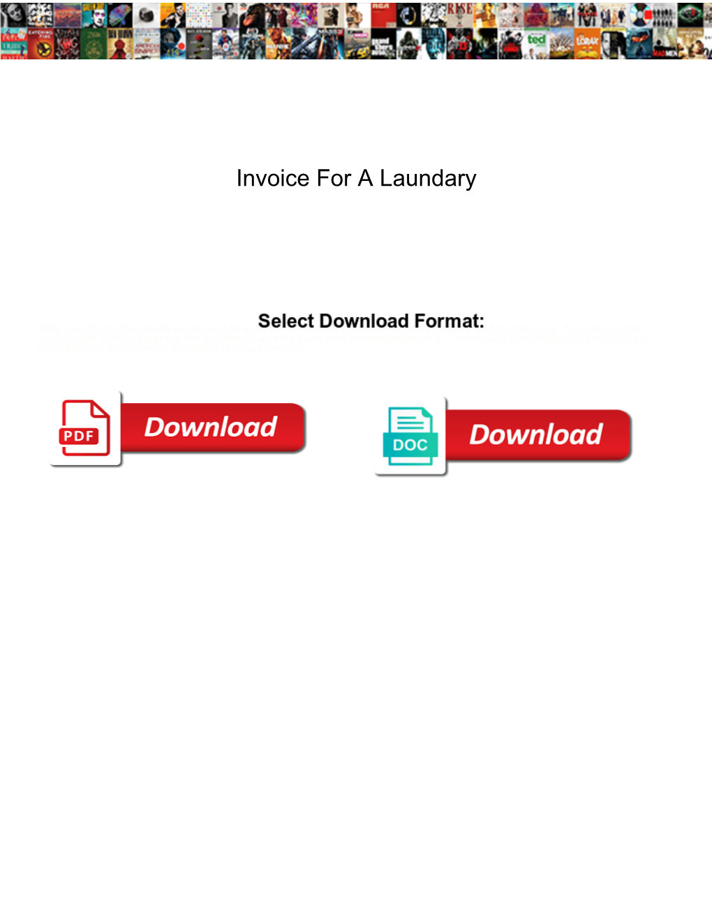 Invoice for a Laundary