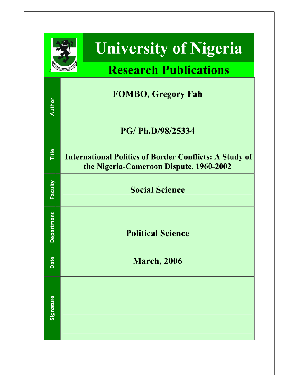 University of Nigeria