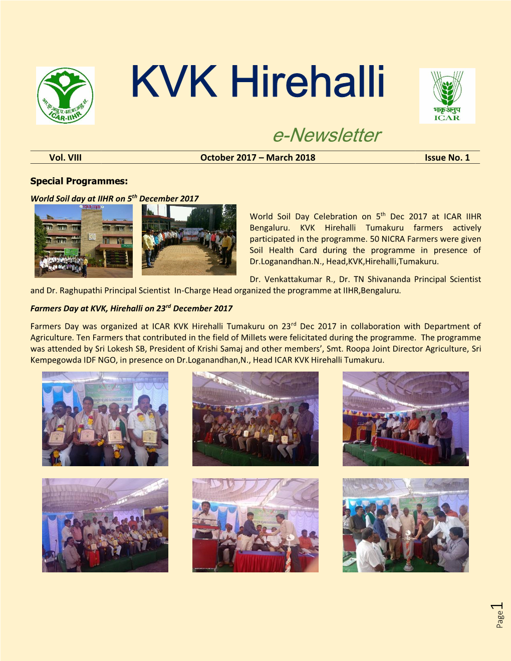 KVK News Letter Oct 2017 – Mar 2018