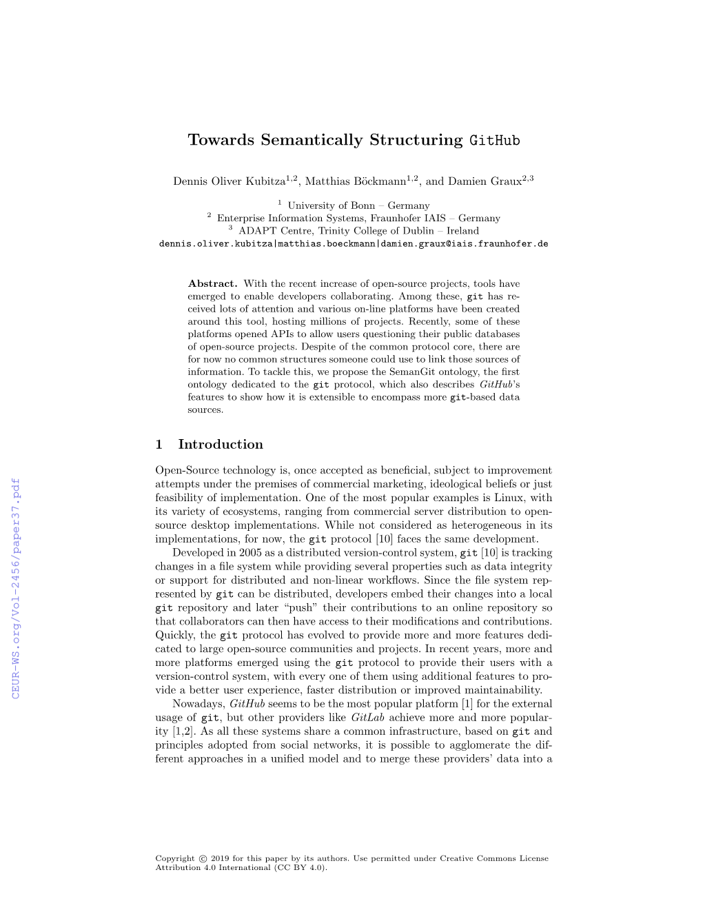 Towards Semantically Structuring Github