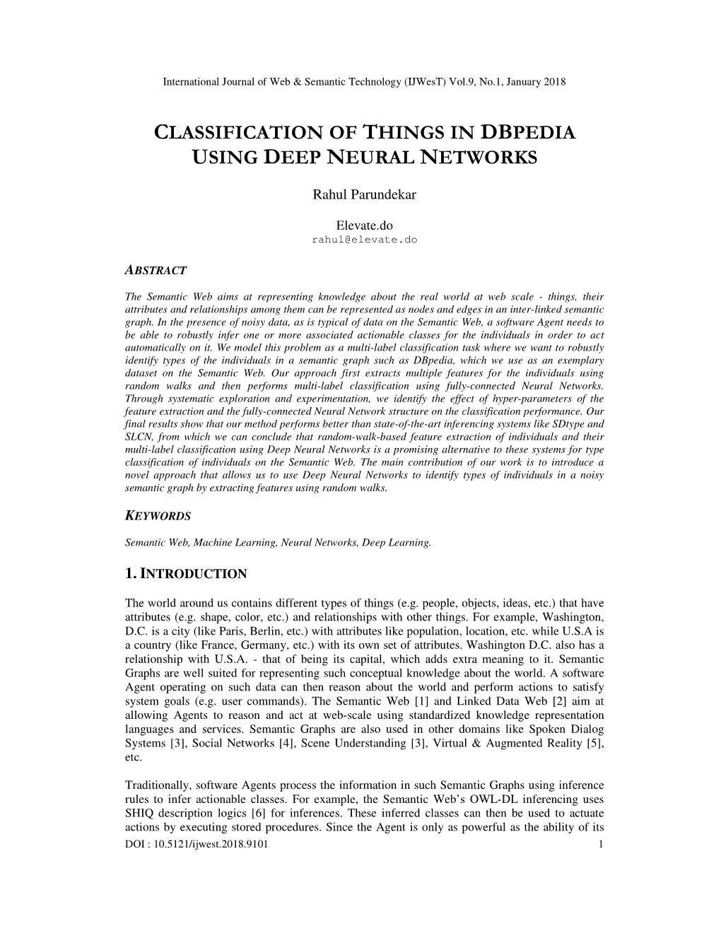 Classification of Things in Dbpedia Using Deep Neural