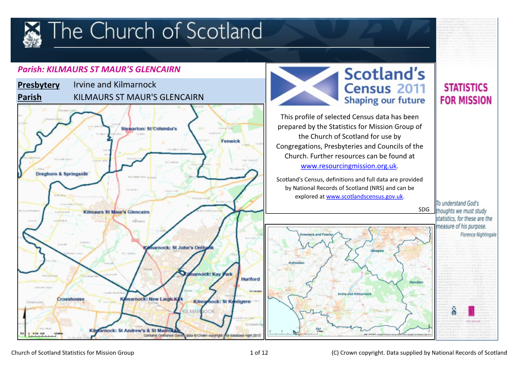 Parish: KILMAURS ST MAUR's GLENCAIRN Presbytery Parish