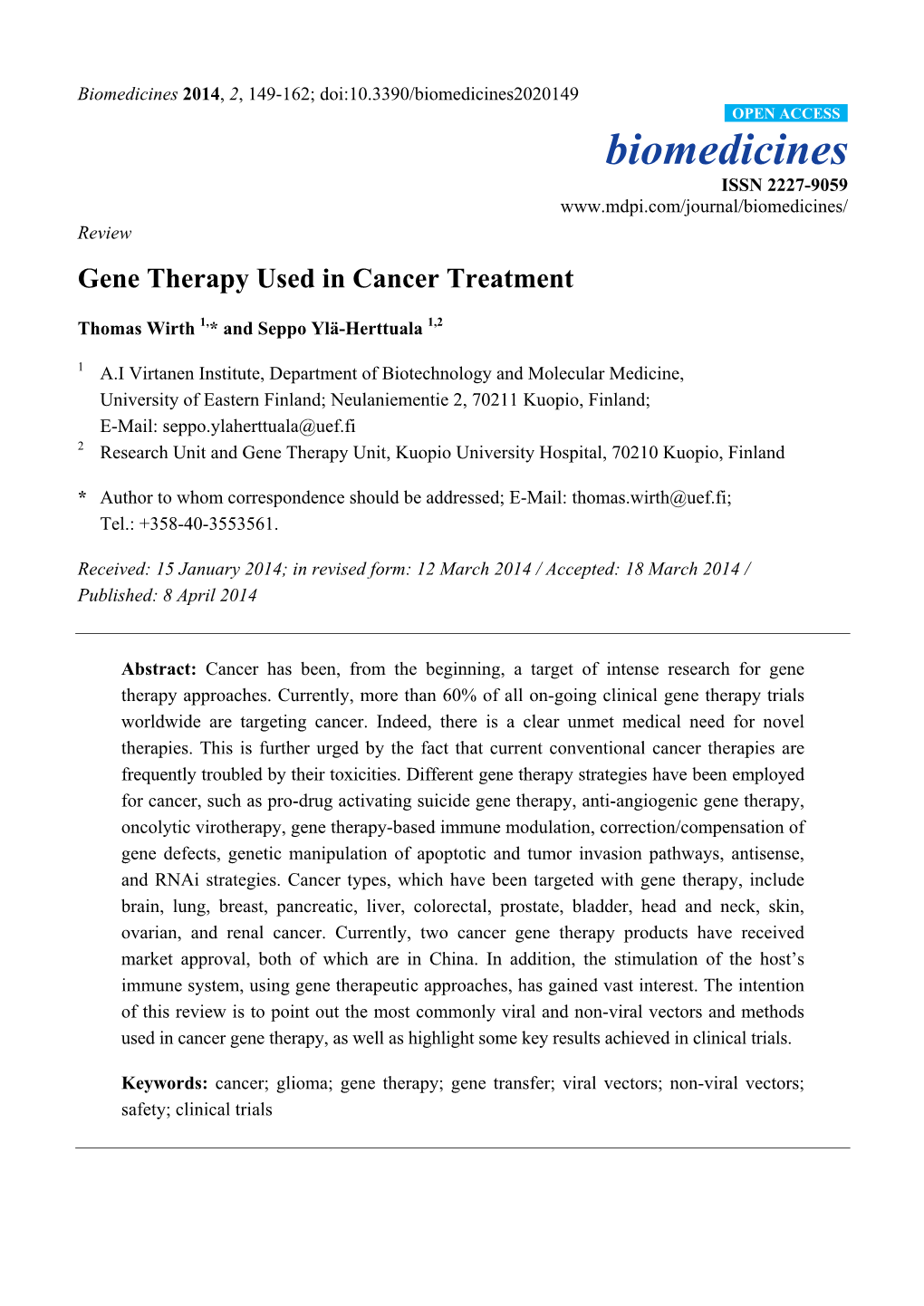 Gene Therapy Used in Cancer Treatment