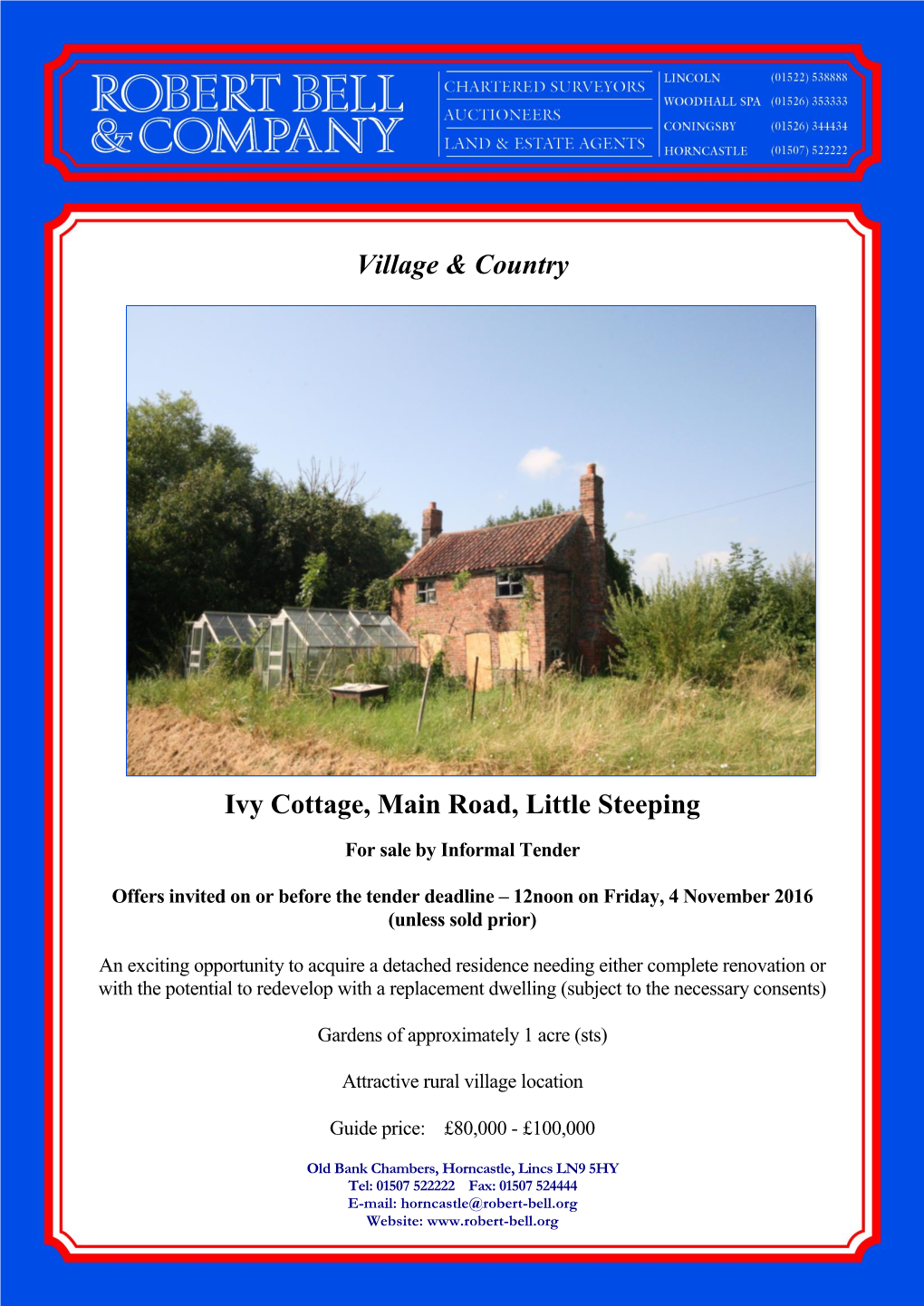 Village & Country Ivy Cottage, Main Road, Little Steeping