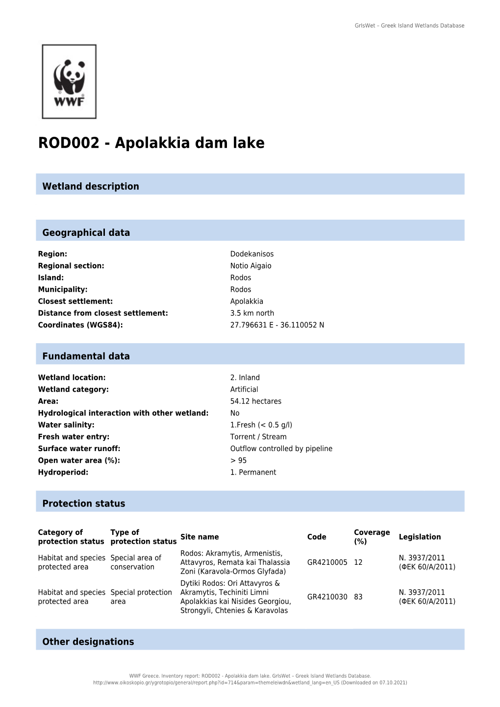 ROD002 - Apolakkia Dam Lake