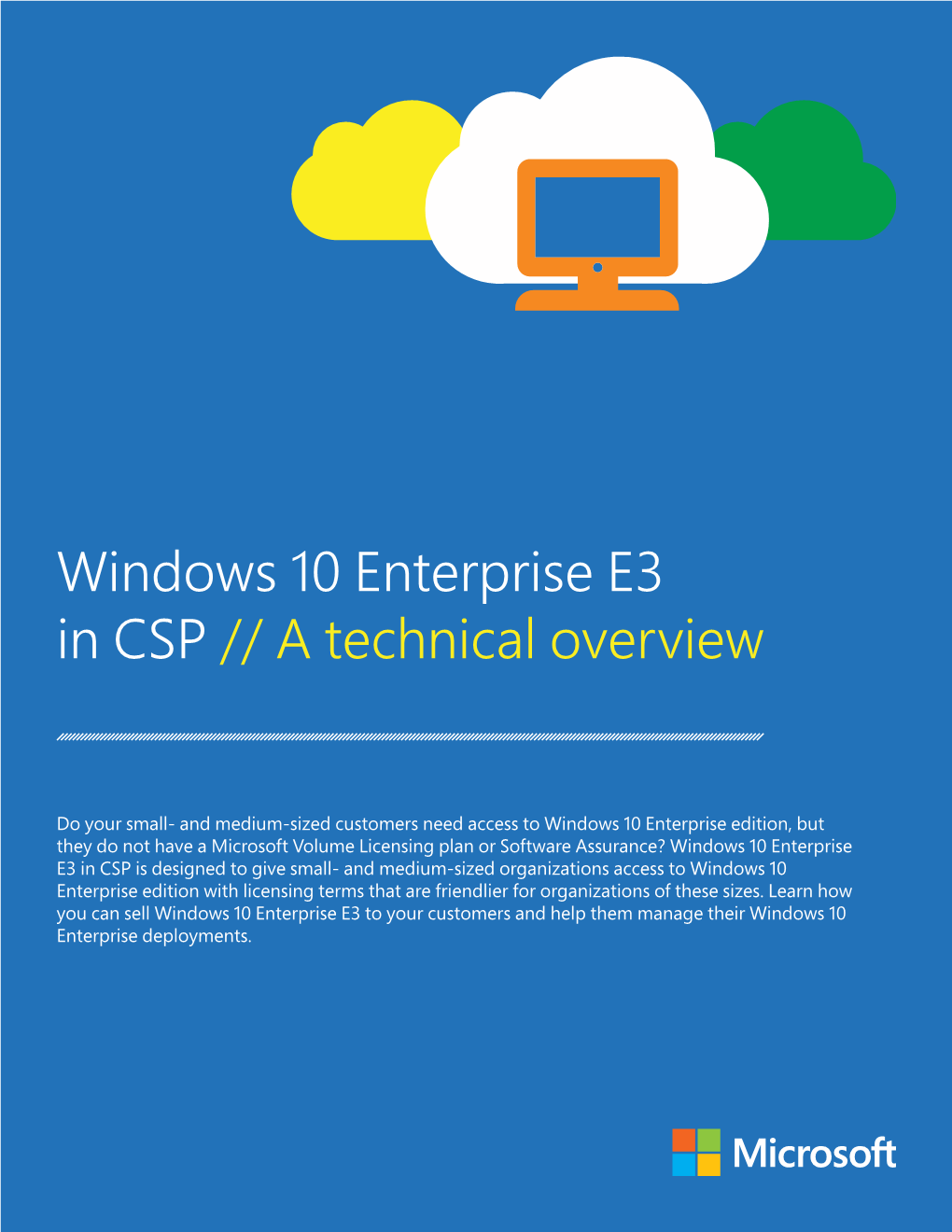 Windows 10 Enterprise E3 in CSP // a Technical Overview