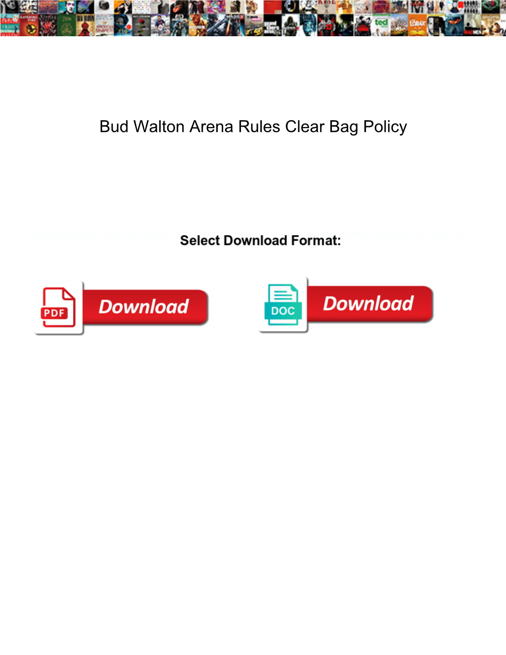Bud Walton Arena Rules Clear Bag Policy