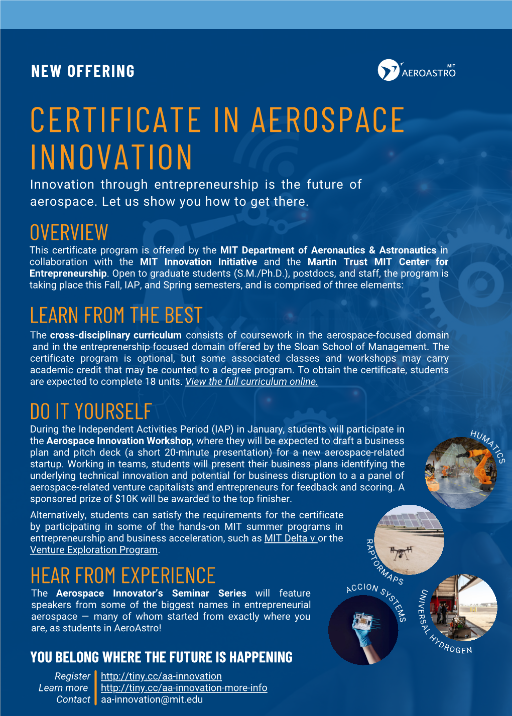 Graduate Certificate in Aerospace Innovation for Those Selecting Track A