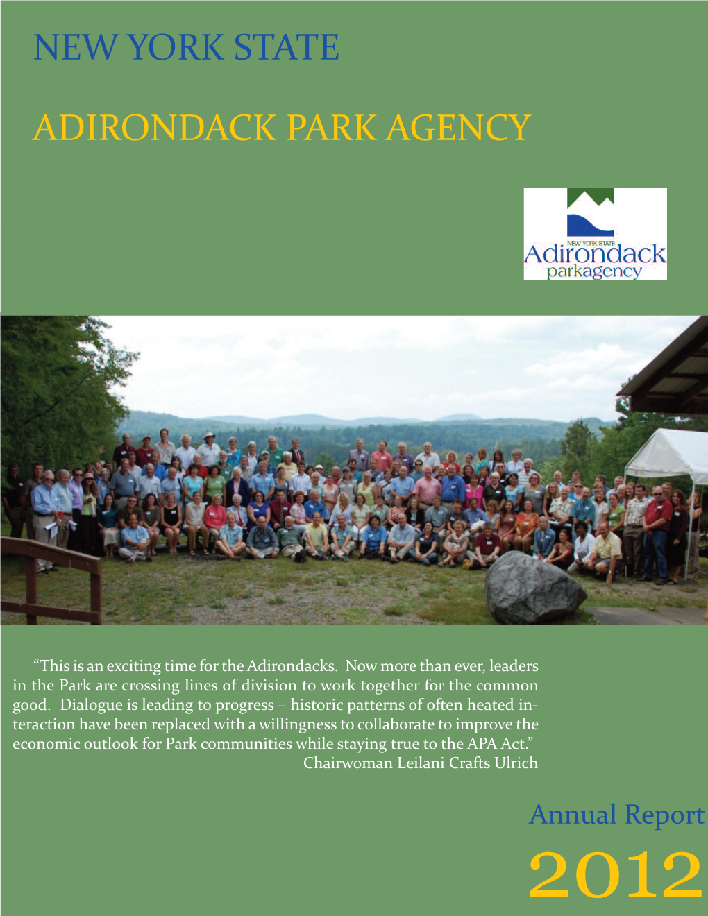 Adirondack Park Agency 2012 Annual Report