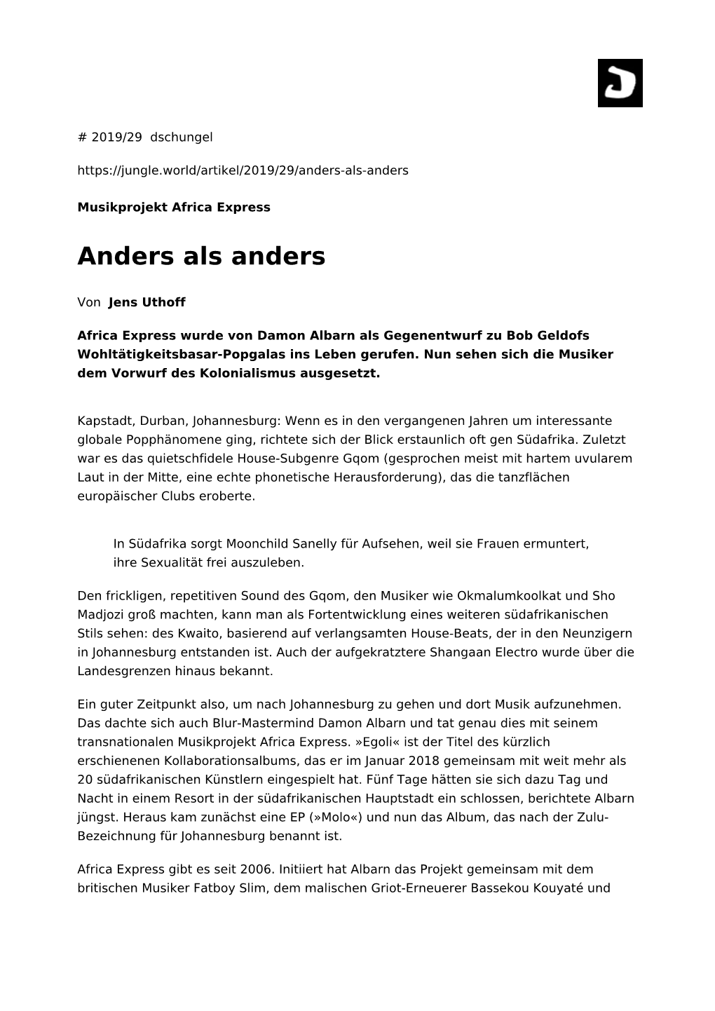 Anders Als Anders