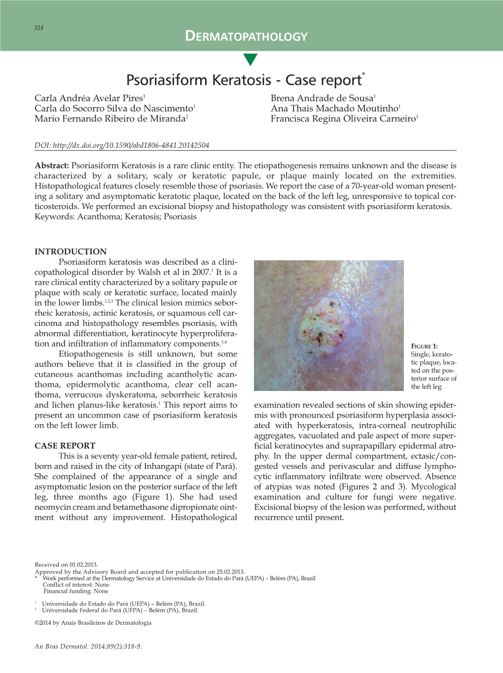 Psoriasiform Keratosis