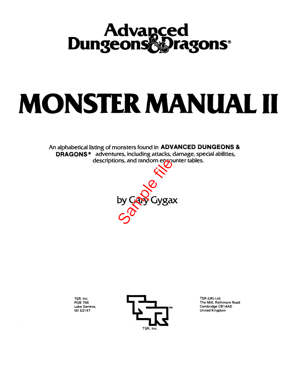 Monster Manual Ii