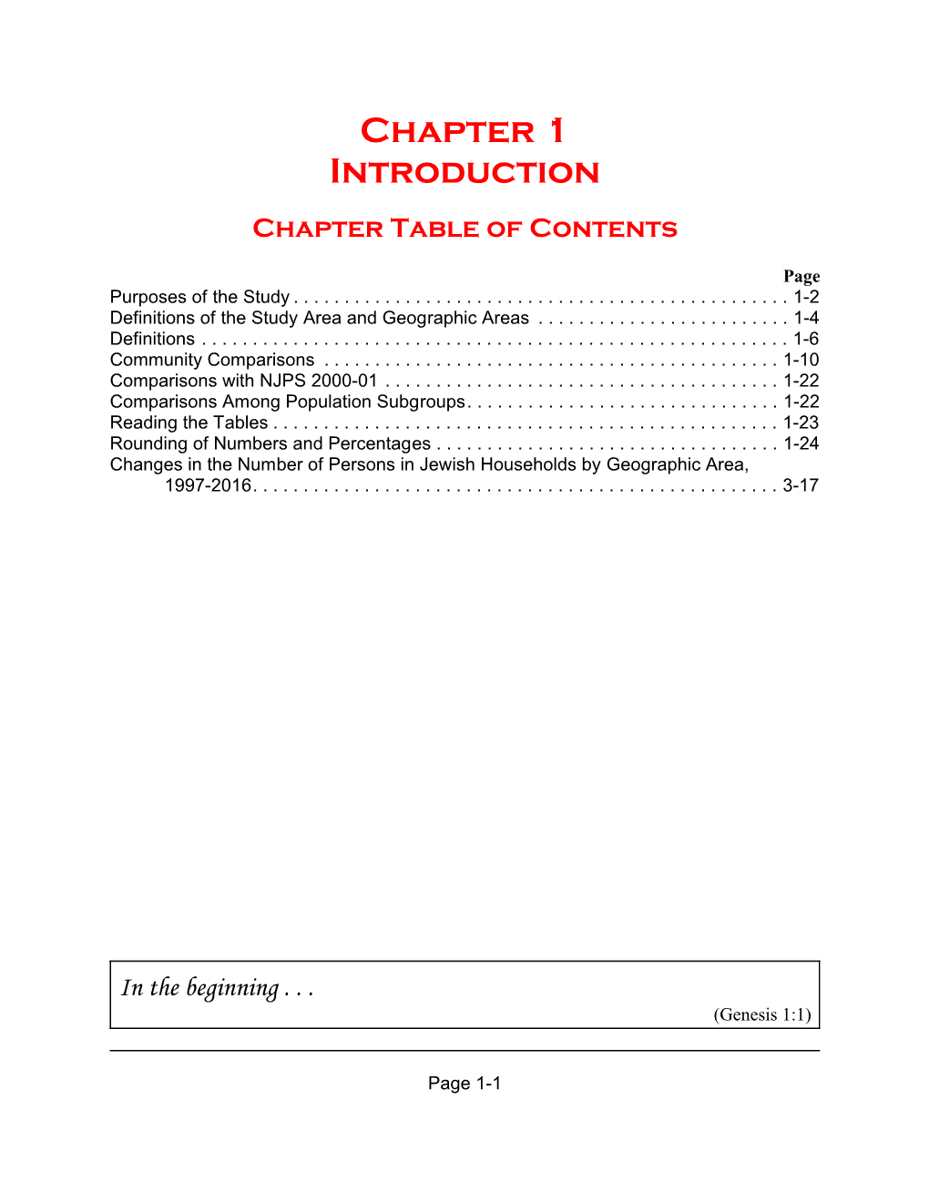 Chapter 1 Introduction Chapter Table of Contents