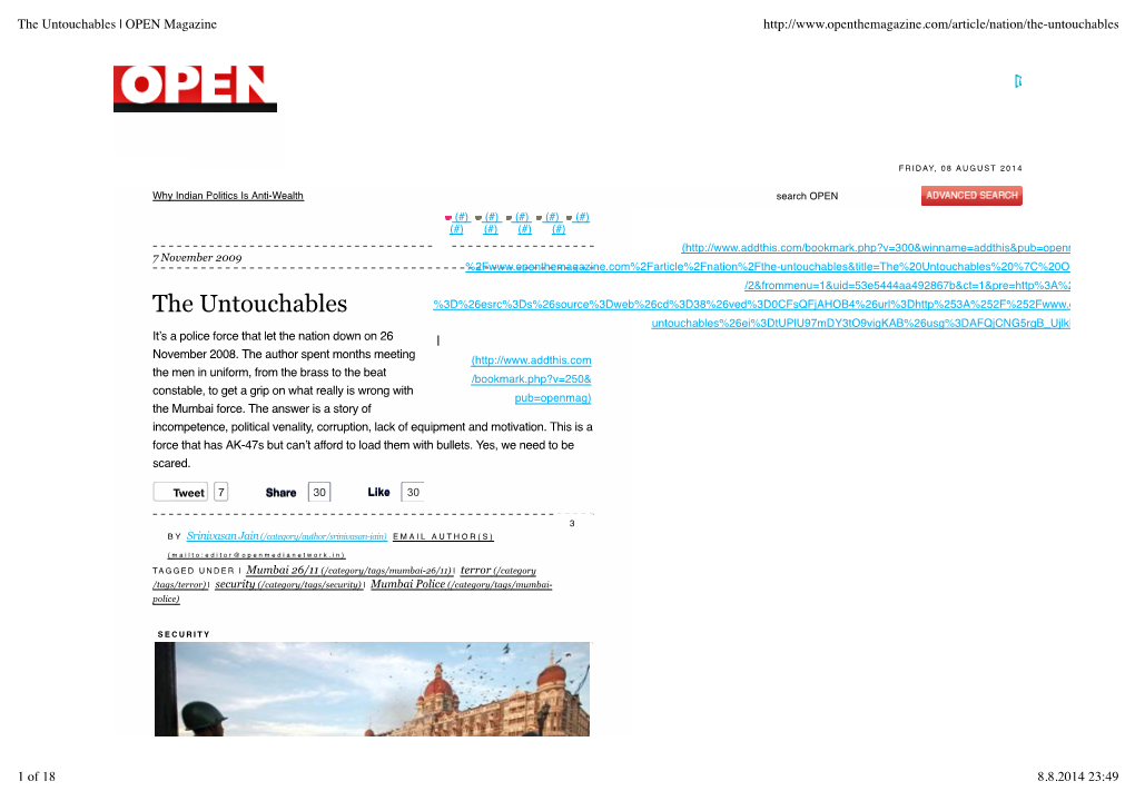 The Untouchables | OPEN Magazine