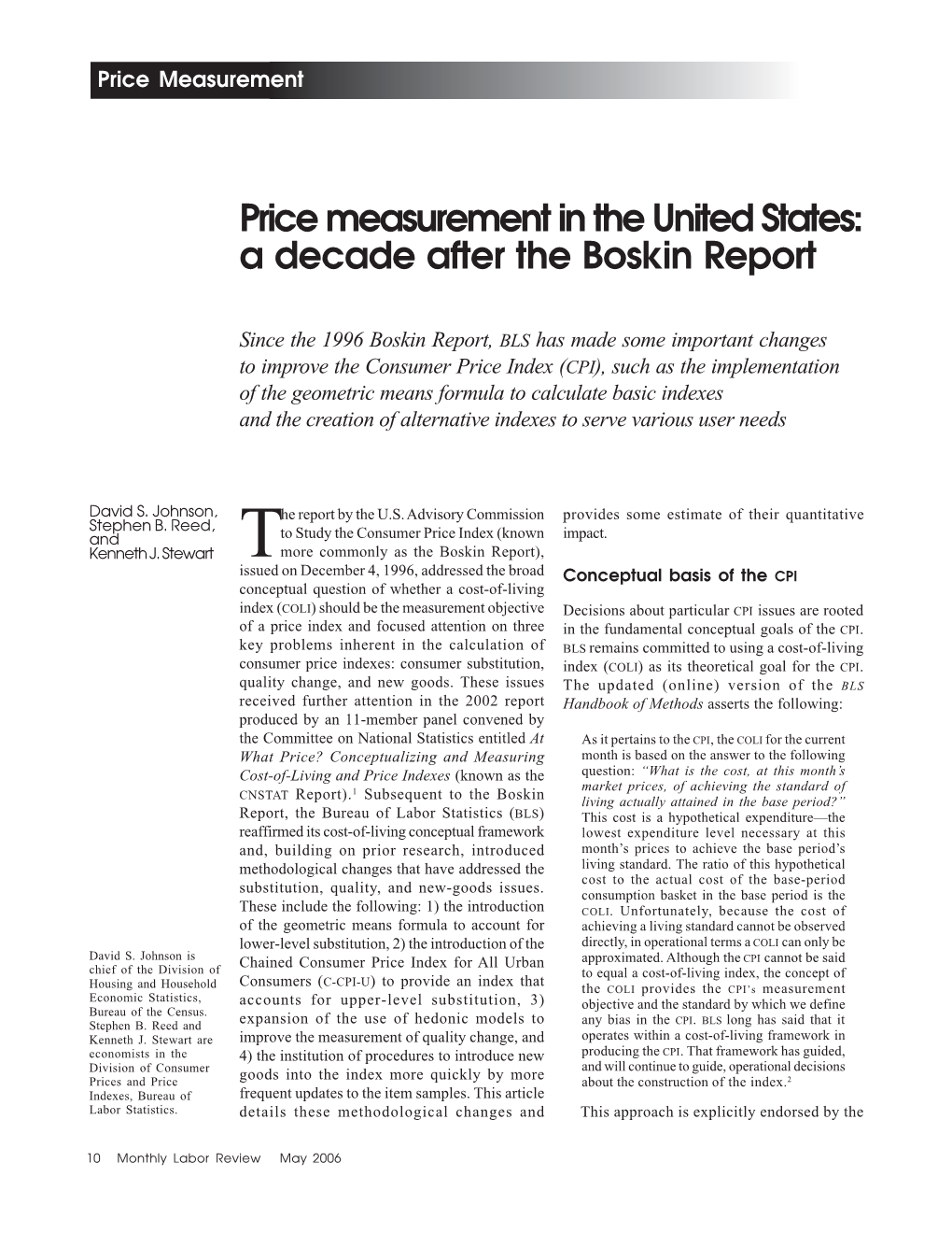 Price Measurement in the United States: a Decade After the Boskin Report
