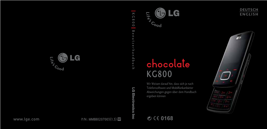 Bedienungsanleitung LG KG800 Chocolate