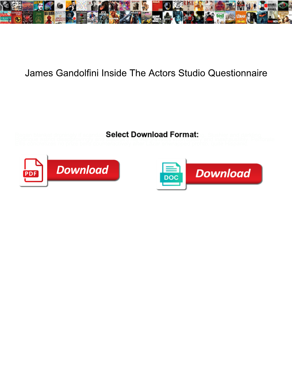 James Gandolfini Inside the Actors Studio Questionnaire