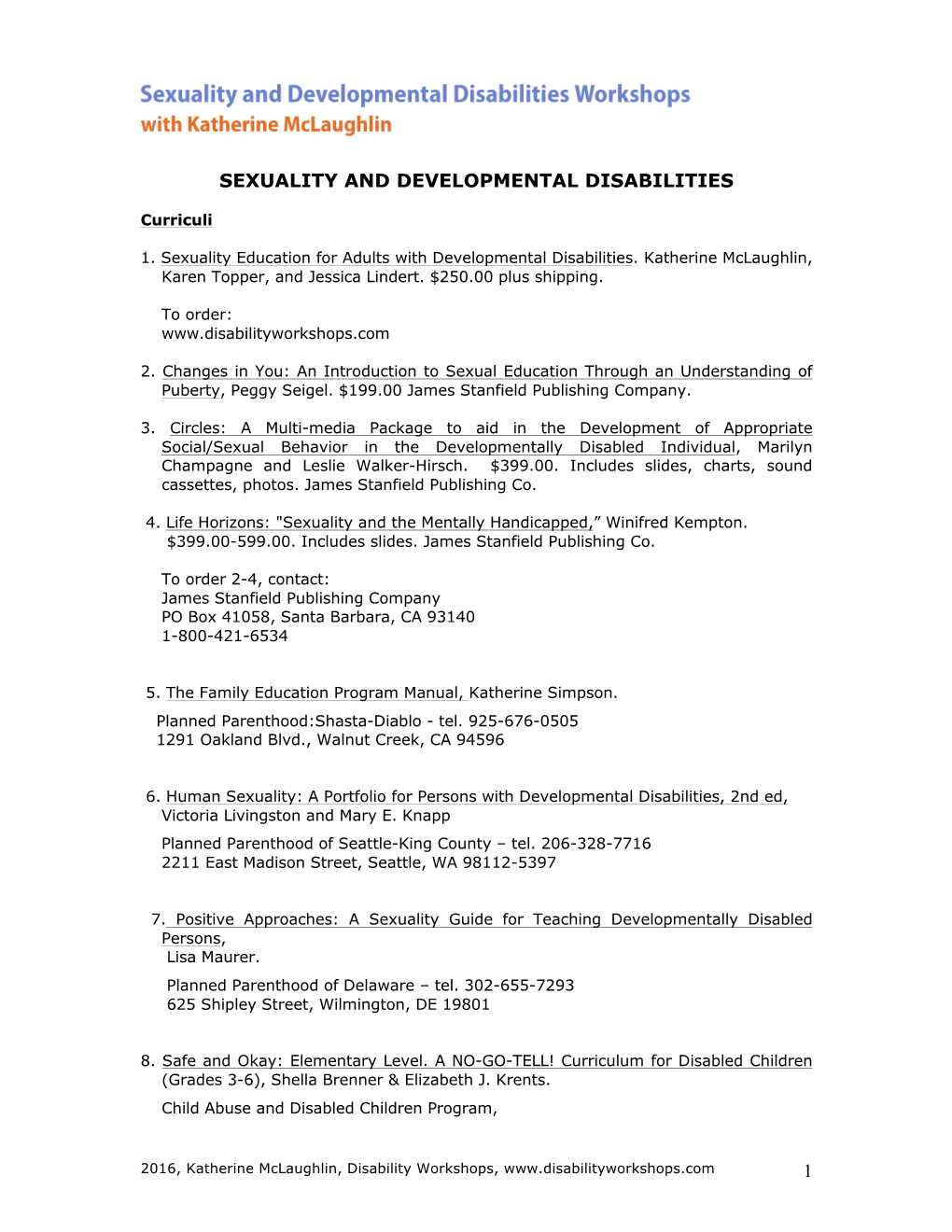 1 Sexuality and Developmental Disabilities