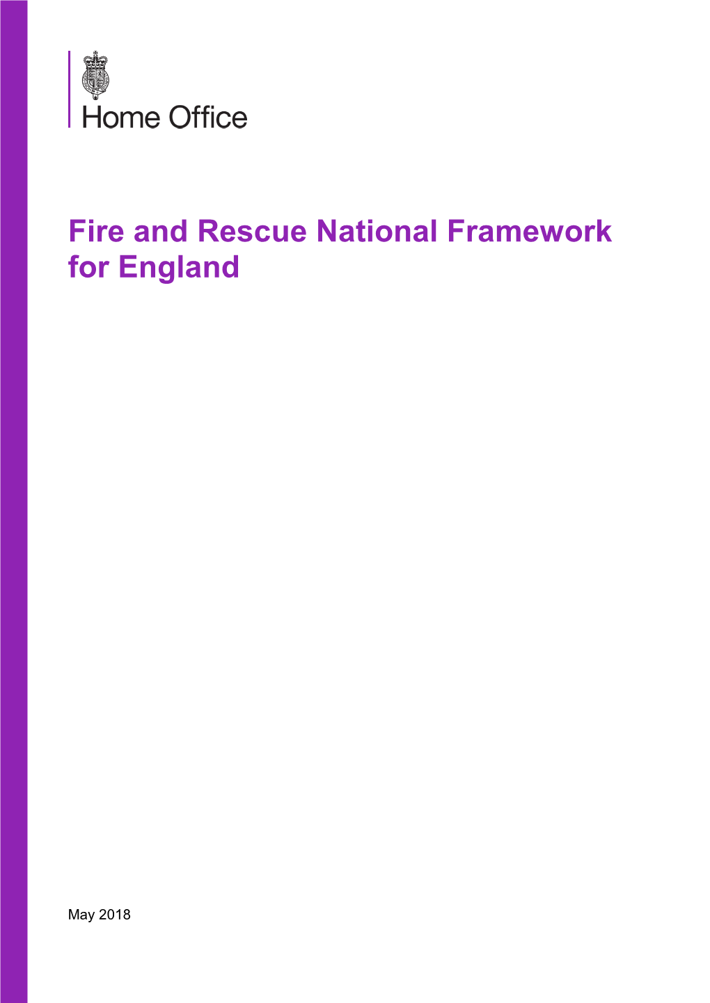 Fire and Rescue National Framework for England