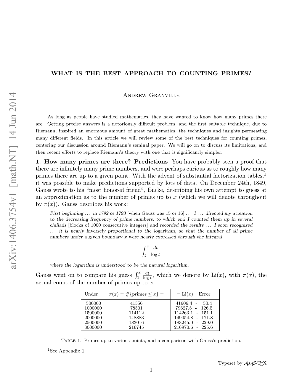 Arxiv:1406.3754V1 [Math.NT]