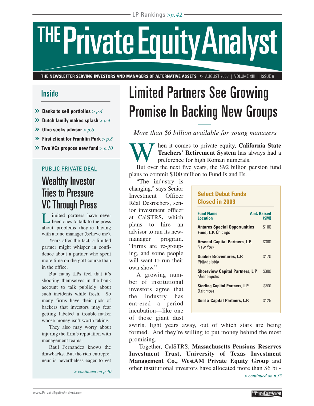 Private Equity, California State Teachers’ Retirement System Has Always Had a W Preference for High Roman Numerals