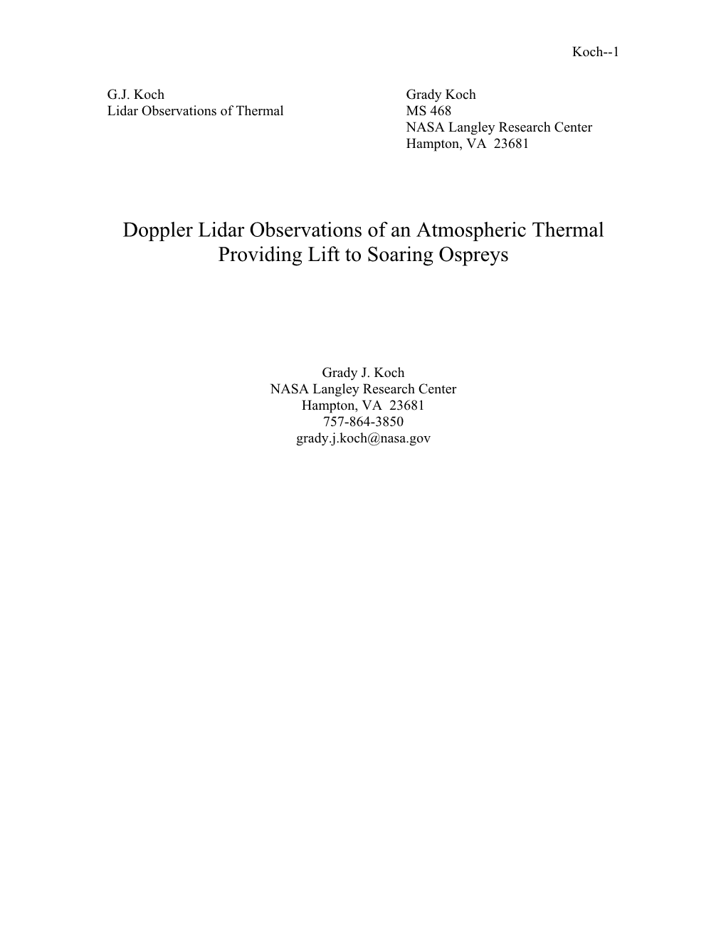 Doppler Lidar Observations of an Atmospheric Thermal Providing Lift to Soaring Ospreys
