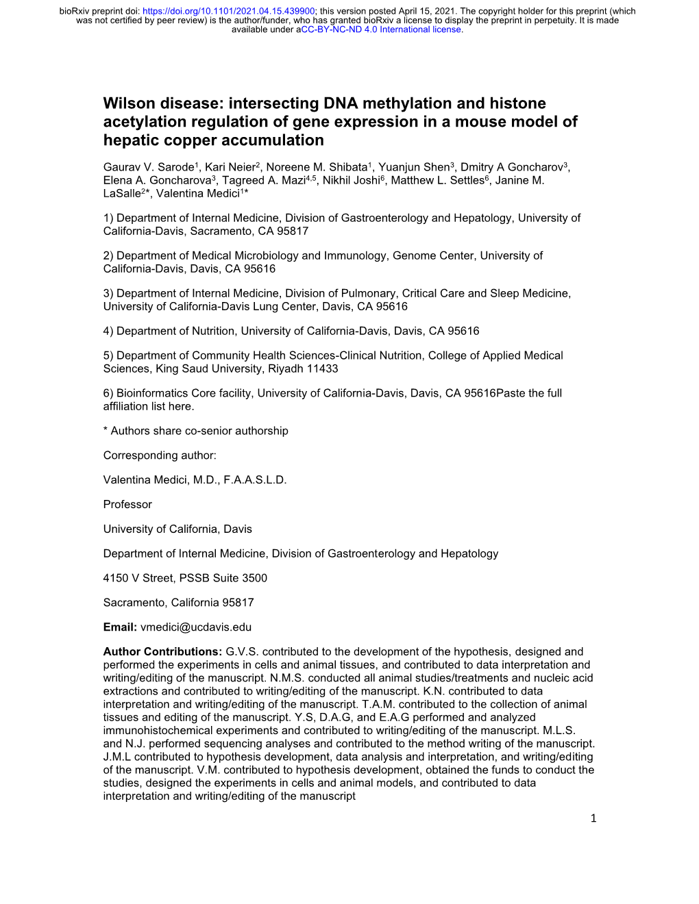 Intersecting DNA Methylation and Histone Acetylation Regulation of Gene Expression in a Mouse Model of Hepatic Copper Accumulation