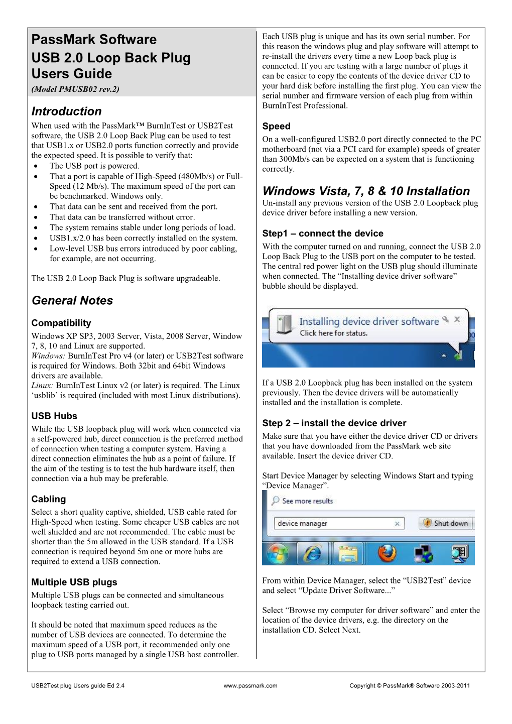 USB2 Loopback Plug Installation Guide