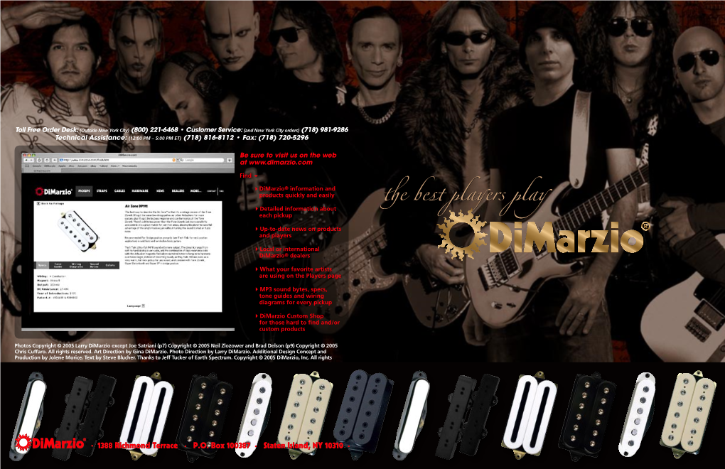 Dimarzio® 2005 Catalog.Indd