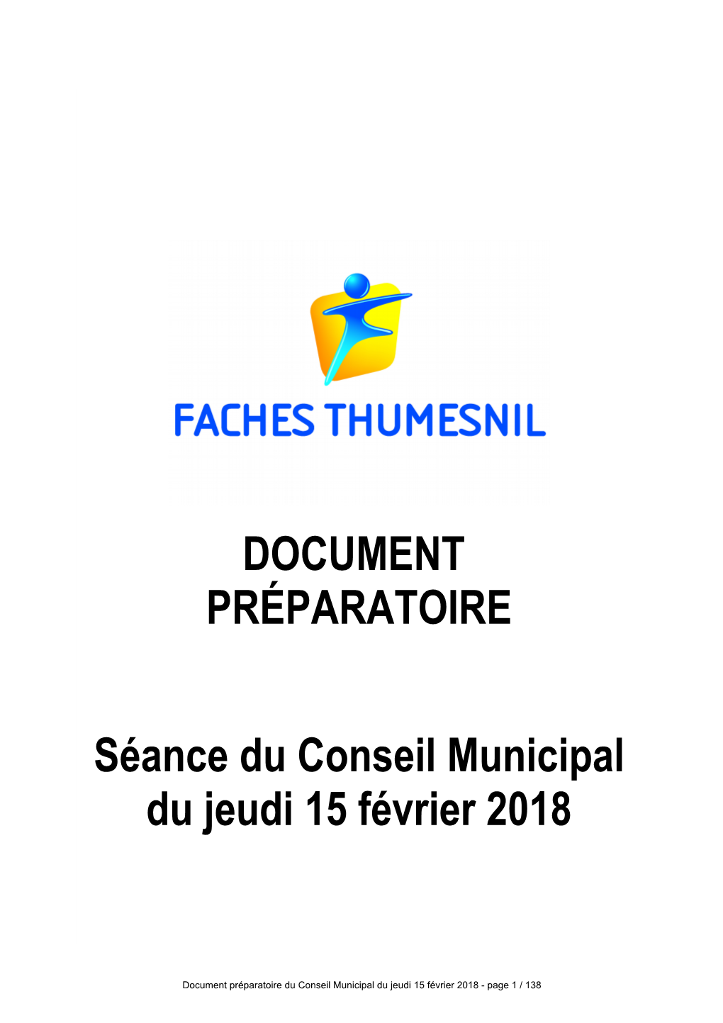 DOCUMENT PRÉPARATOIRE Séance Du Conseil Municipal Du