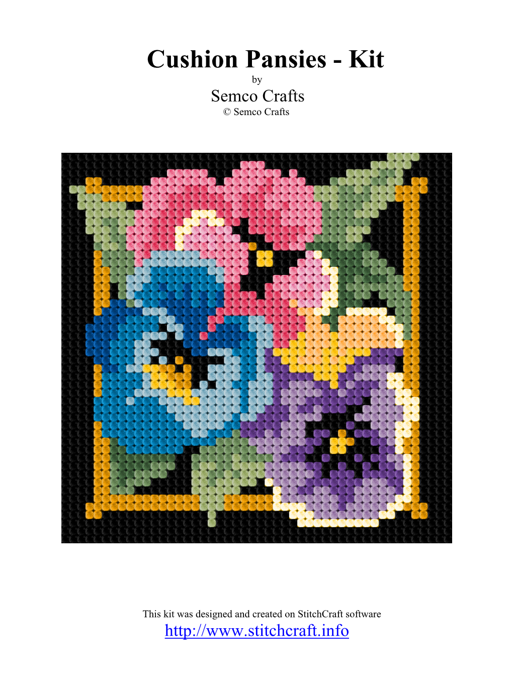 Cushion Pansies - Kit by Semco Crafts © Semco Crafts