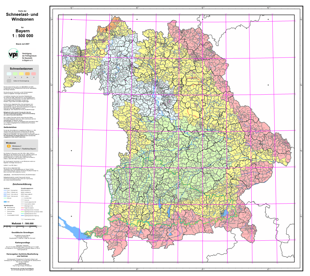 Karte Der Schneelast- Und 9°E 9°30'E 10°E 10°30'E 11°E 11°30'E 12°E 12°30'E 13°E 13°30'E